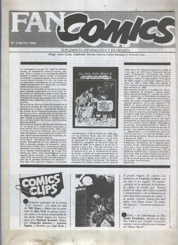 Fanzine: Fan Comics numero 2-mayo 1984