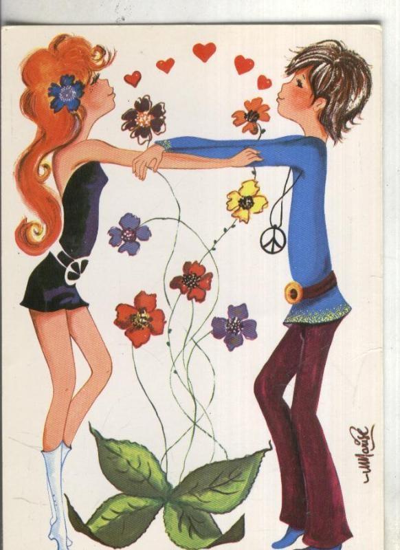 Postal: Romantica, ilustracion de Marise