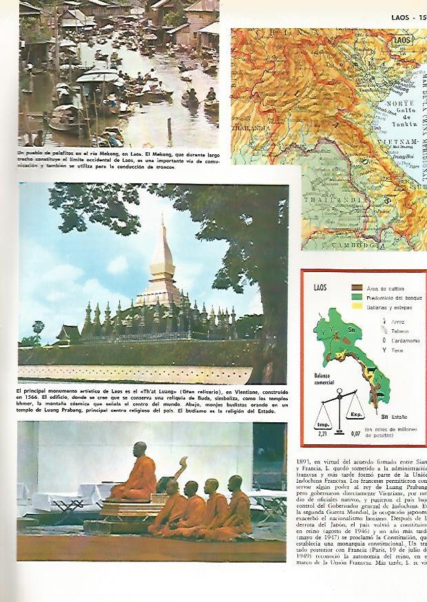 LAMINA MONITOR 0308: MAPA Y VISTAS DE LAOS