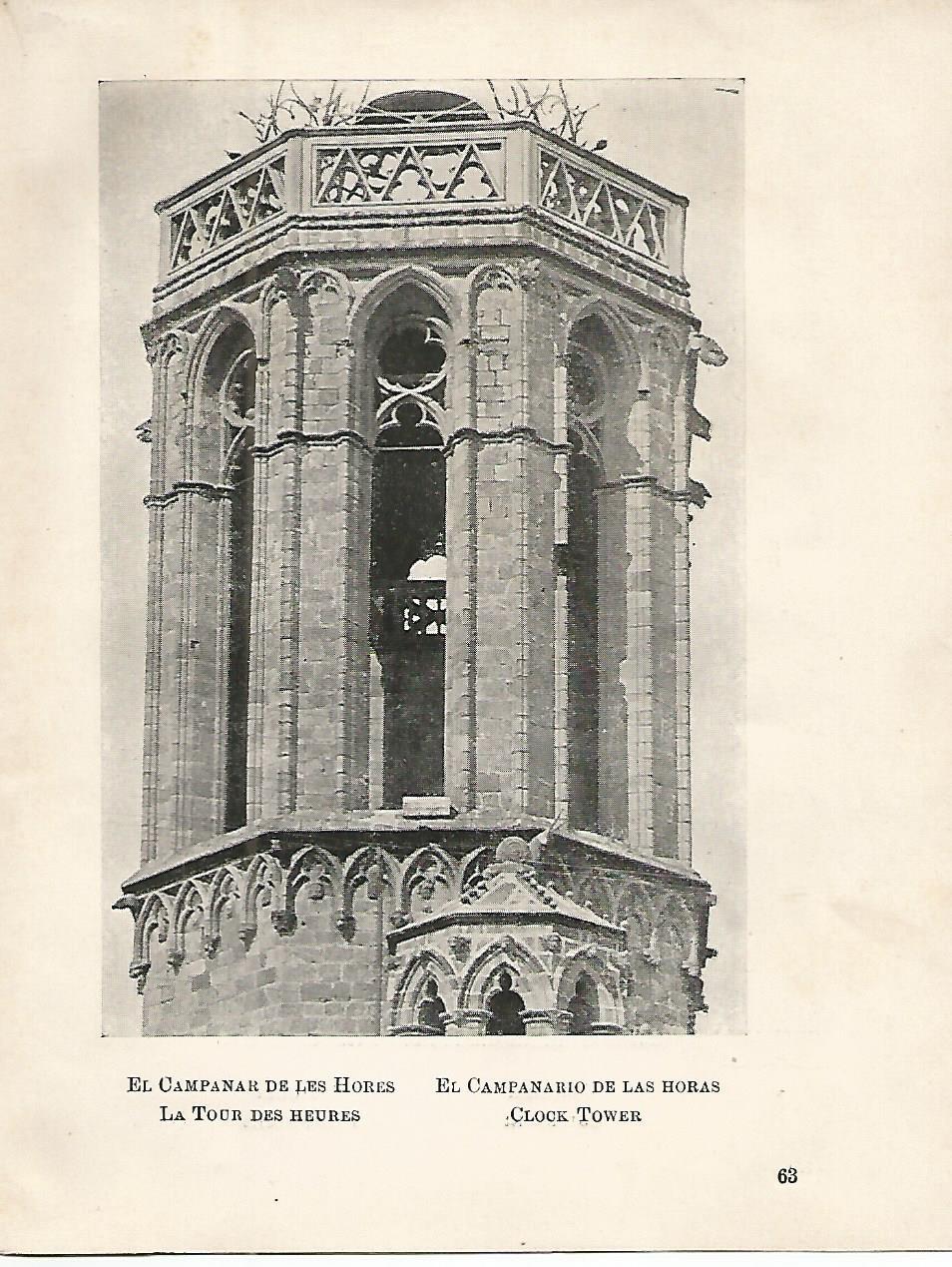 Lamina 1085: CATEDRAL DE BARCELONA. El Campanario de las Horas