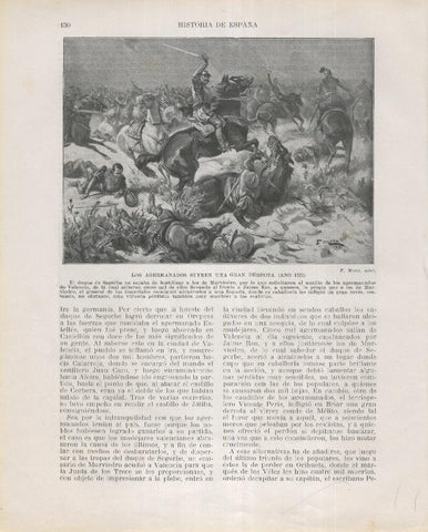Historia de España lamina 112: Los agermanados sufren una gran derrota (1521)