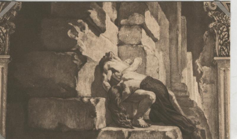 Postal 010278: Vich: Catedral, Adan y Eva expulsados del paraiso