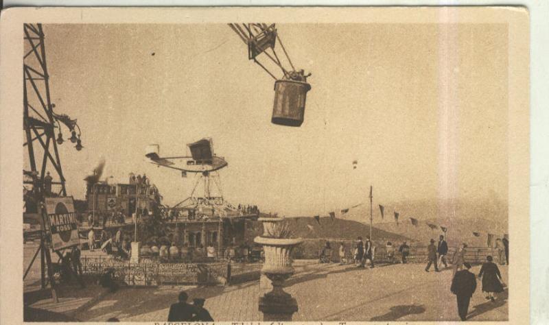 Postal 010542: Terrasa y atracciones del Tibidabo de Barcelona