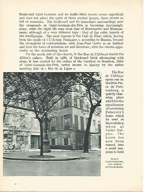 LAMINA 1776: PARIS: Plaza Furstenberg. La casa de Delacroix