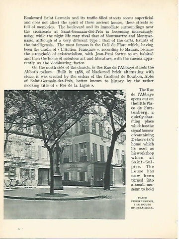 LAMINA 1776: PARIS: Plaza Furstenberg. La casa de Delacroix