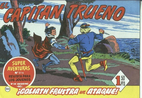 El Capitan trueno facsimil numero 201: Goliath frustra un ataque
