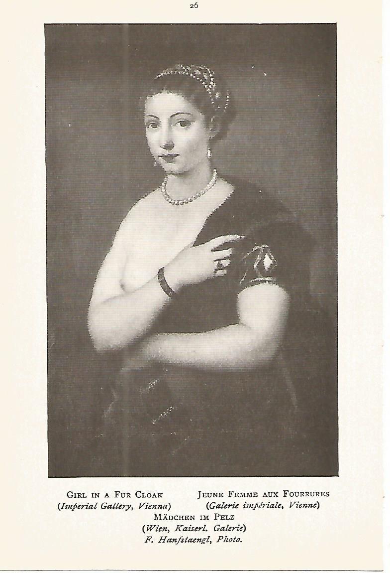 Lamina 813: TIZIANO. Chica con abrigo de pieles