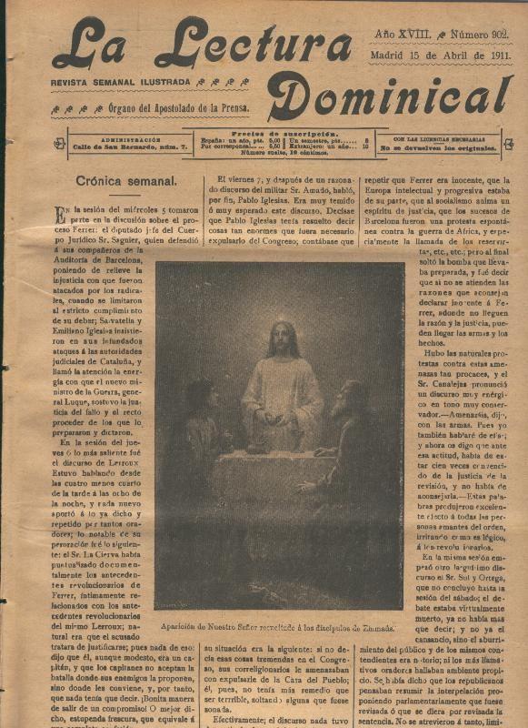 La lectura dominical numero 902 del 15.4.1911