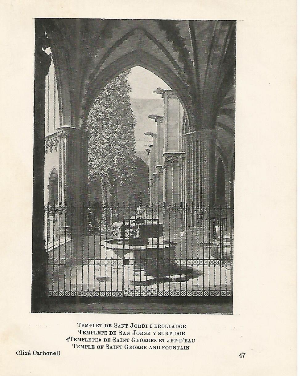 Lamina 1077: CATEDRAL DE BARCELONA. Templete de San Jorge y surtidor
