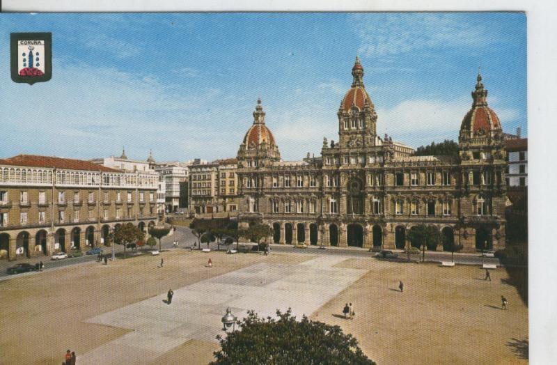 Postal 008173: Plaza de Maria Pita y Ayuntamiento de La Coruña