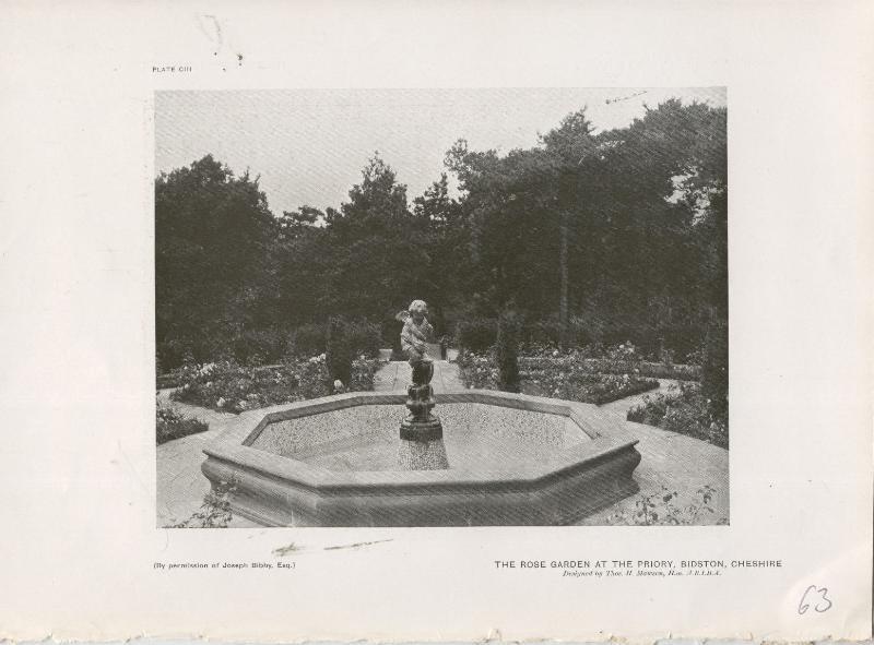 Jardines ingleses lamina 63: The Rose Garden at the priory, Bidston, Cheshire