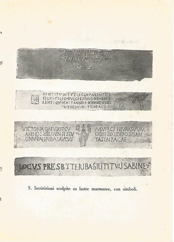 Lamina 441: CATACUMBAS DE ROMA. Inscripciones sobre marmol con simbolos