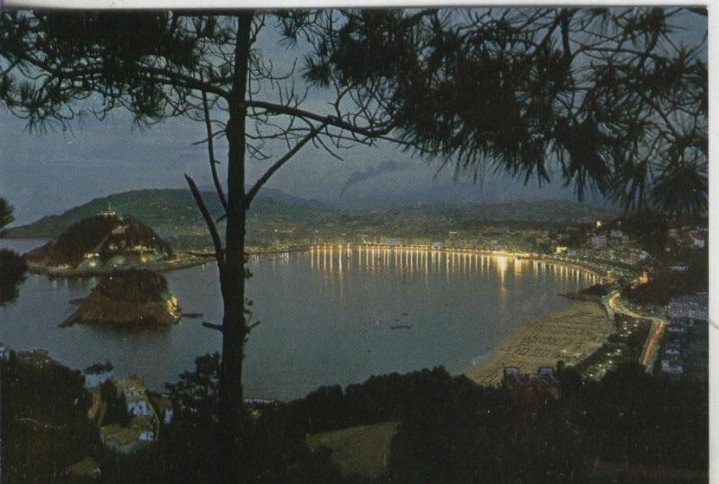 Postal: San Sebastian: Vista Nocturna