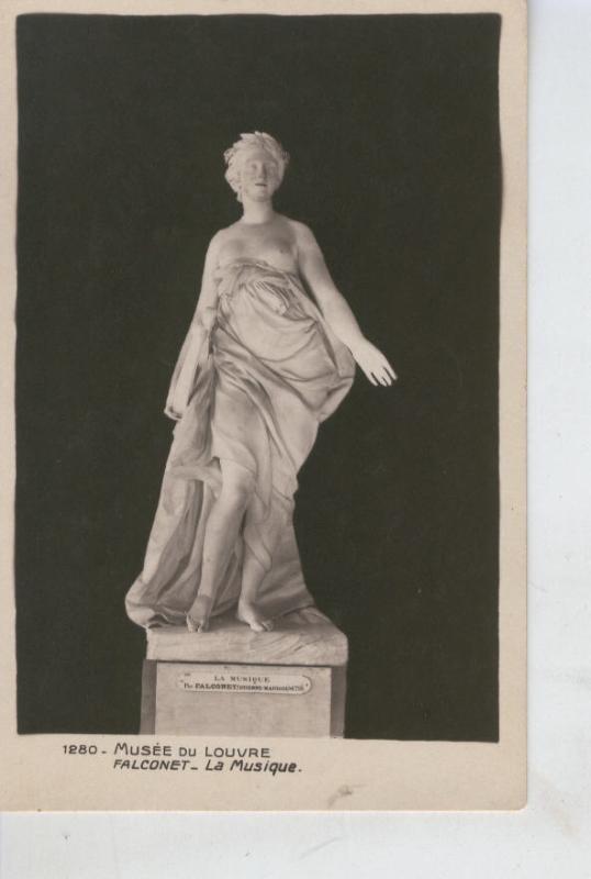 Postal 008518:  Musee du Louvre: Falconet, La Musique