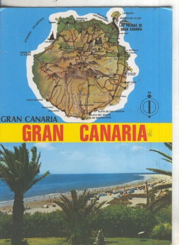 Postal 4734 : Gran Canaria: Playa del Ingles y Mapa