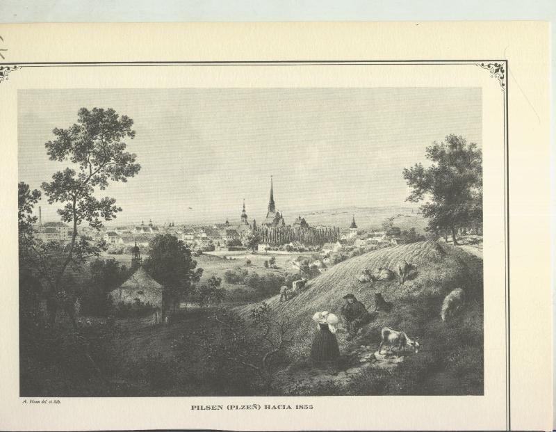 Lamina 75: Pilsen (Plzeñ) hacia 1855