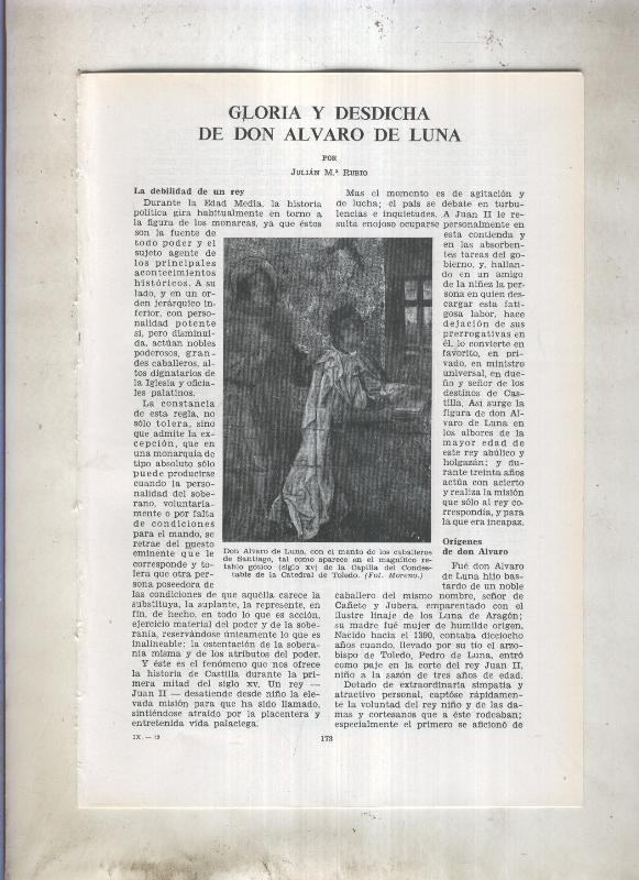 Gloria y desdicha de Don Alvaro de Luna por Julian Maria Rubio