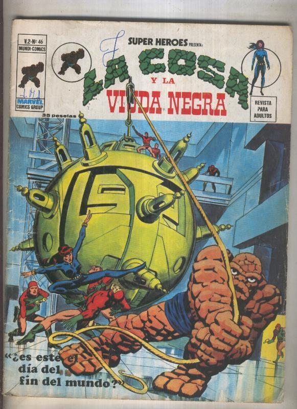 Super Heroes volumen 2 numero 046: La Cosa y La Viuda Negra (numerado 3 en trasera)
