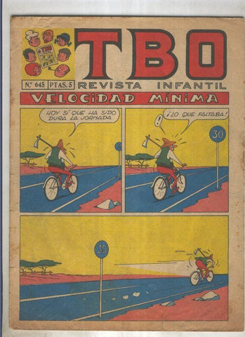 TBO numero 645: Velocidad minima (Coll), (numerado 4 en trasera)