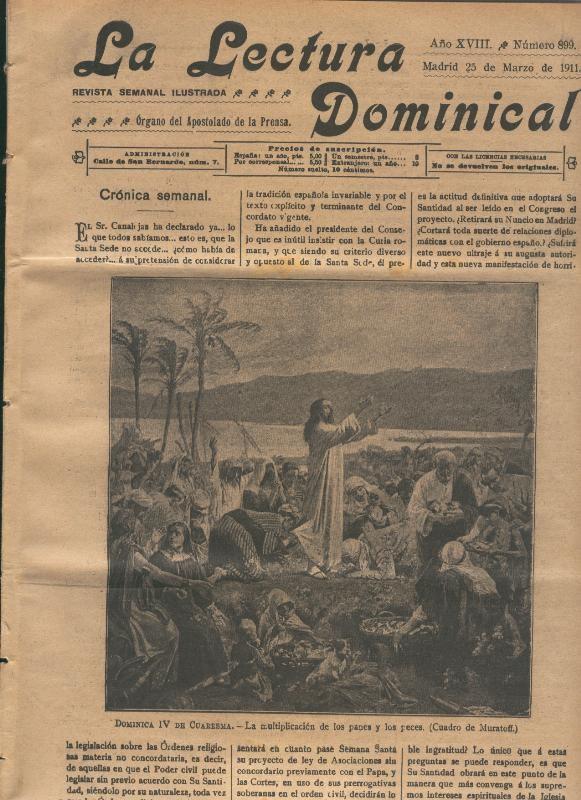 La lectura dominical numero 899 del 25.3.1911