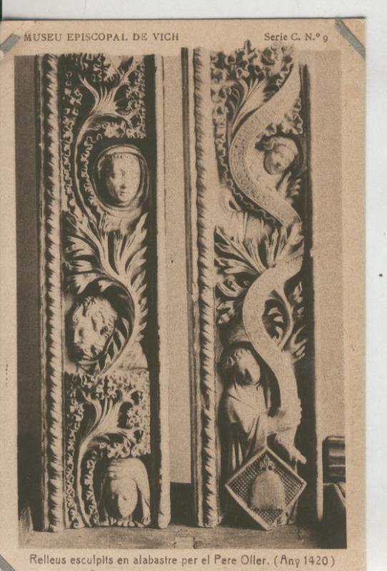Postal 010193: Vich: museo episcopal: relleus esculpits en alabastre per el Pere Oller
