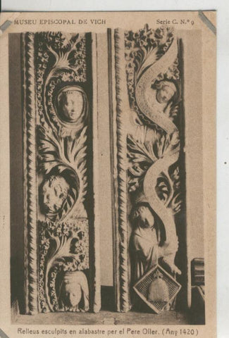 Postal 010193: Vich: museo episcopal: relleus esculpits en alabastre per el Pere Oller