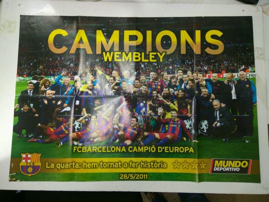 POSTER: Poster F.C BARCELONA , Campeones de EUROPA en WEMBLEY 2011 (Mundo Deportivo)
