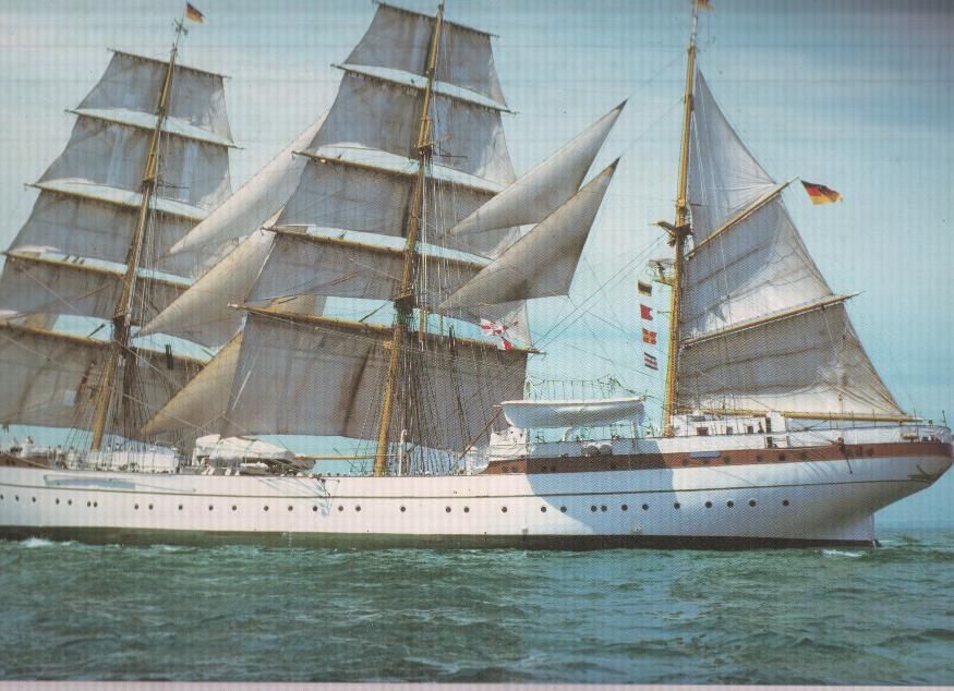 Lamina de barco medida 39,5 x 32,5 cm: Gorch Fock, West Germany