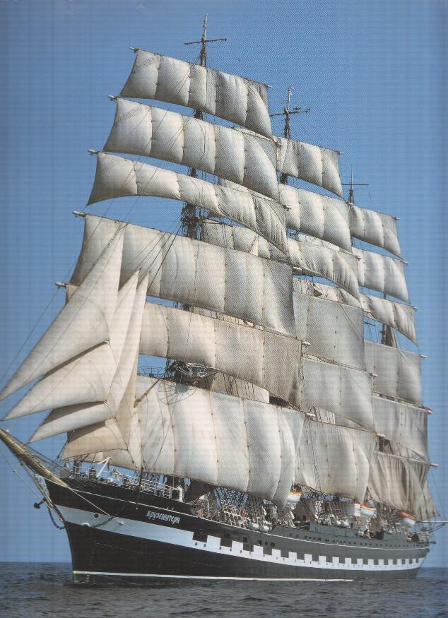 Lamina de barco medida 30 x 32 cm: Krusenstern. U.S.S.R