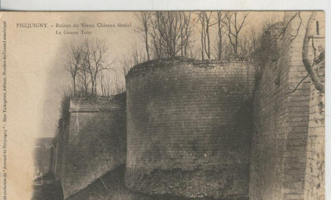 Postal 009128: Picquigny . Ruines du Veieux chateau feodal