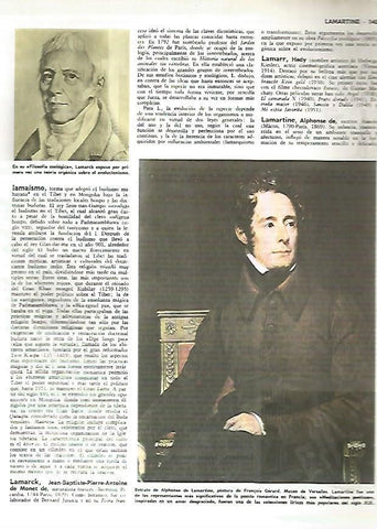 LAMINA MONITOR 0306: RETRATO DE ALPHONSE DE LAMARTINE POR F. GERARD