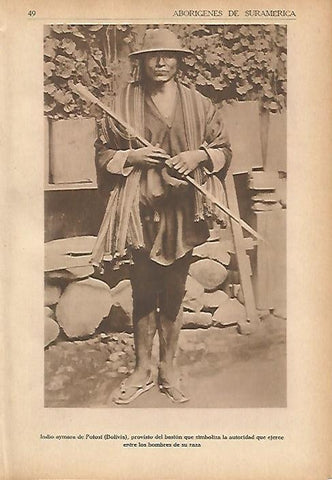 LAMINA 5396: Hombre aymara de Potosi en Bolivia