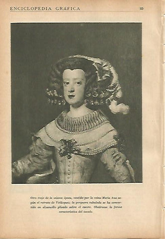 LAMINA 5418: La reina Maria Ana por Velazquez