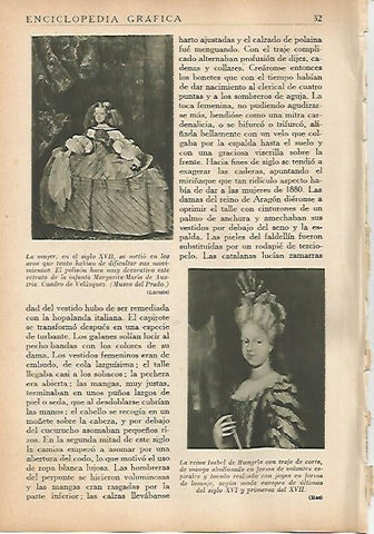 LAMINA 5419: La infanta Margarita Maria de Austria por Velazquez y la reina Isabel de Hungria