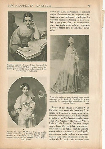 LAMINA 5423: Trajes de los siglos XVIII y XIX