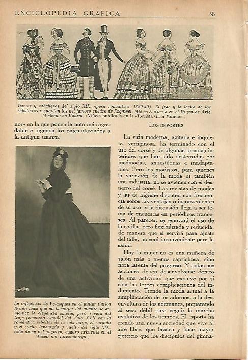 LAMINA 5432: Trajes de epoca romantica (1830-1840)