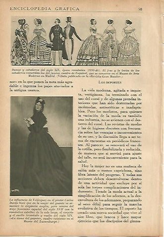 LAMINA 5432: Trajes de epoca romantica (1830-1840)
