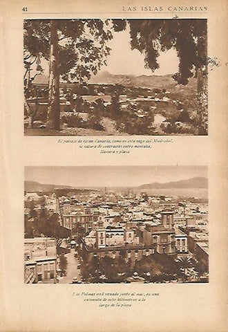 LAMINA 5456: Vega del Magroñal y vista de Las Palmas de Gran Canaria