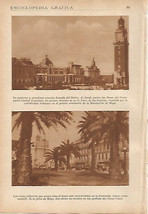 LAMINA 5524: Estacion del Retiro y jardines Colon en Buenos Aires
