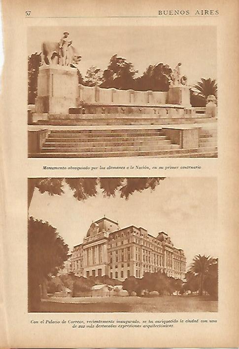 LAMINA 5528: Monumento de los alemanes a la Nacion y Palacio de Correos