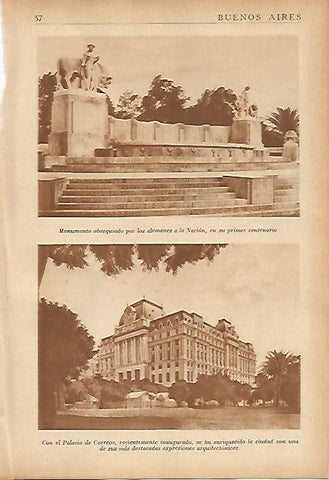 LAMINA 5528: Monumento de los alemanes a la Nacion y Palacio de Correos