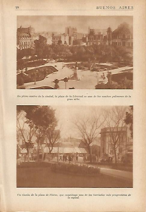 LAMINA 5529: Plaza de la Libertad y Plaza de las Flores en Buenos Aires