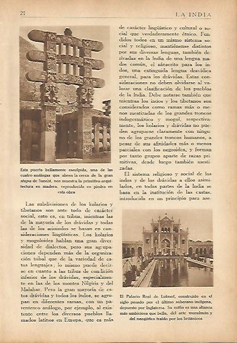 LAMINA 5546: Stupa de Sanchi y Palacio Real de Luknof