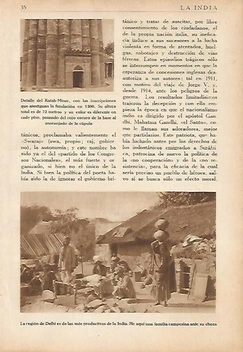 LAMINA 5553: Kutab Minar y vista de habitantes de Delhi
