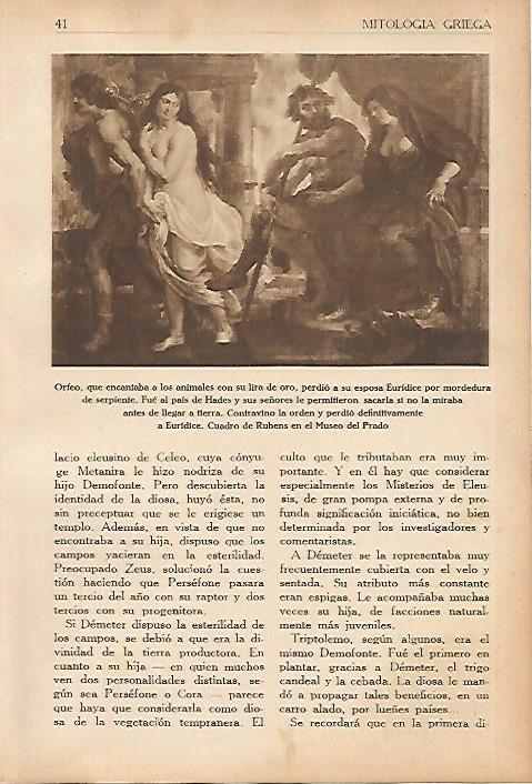 LAMINA 5588: Orfeo por Rubens