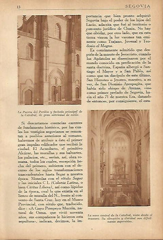 LAMINA 5606: Nave central y Puerta del Perdon de la Catedral de Segovia