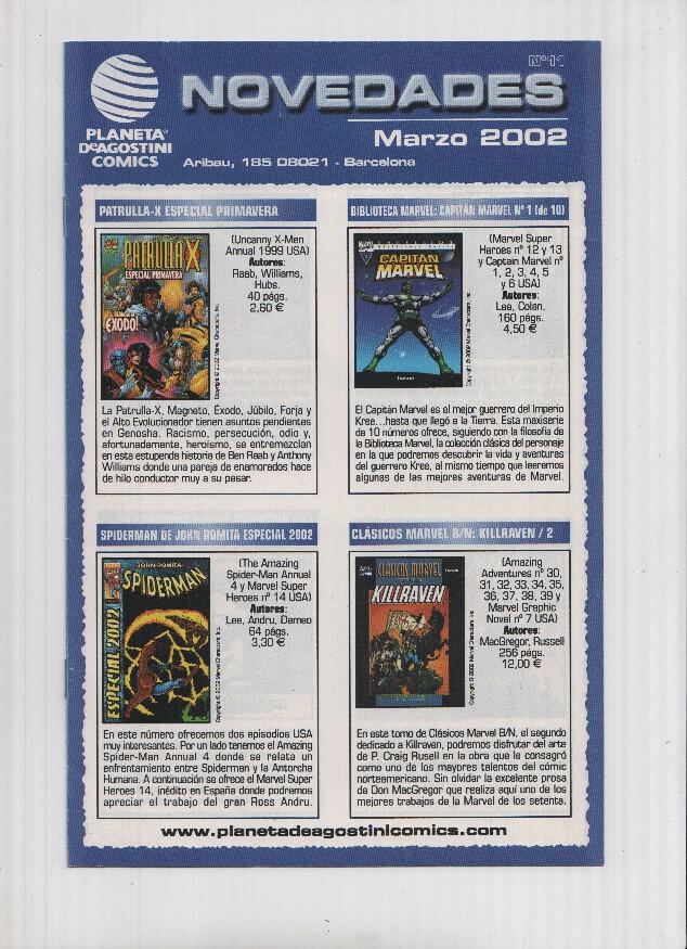 NOVEDADES PLANETA DE AGOSTINI, Numero 11: Marzo de 2002