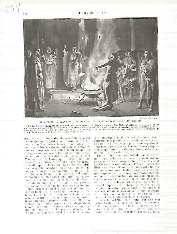 LAMINA 4767: Pedro IV rasgando el privilegio de la Union