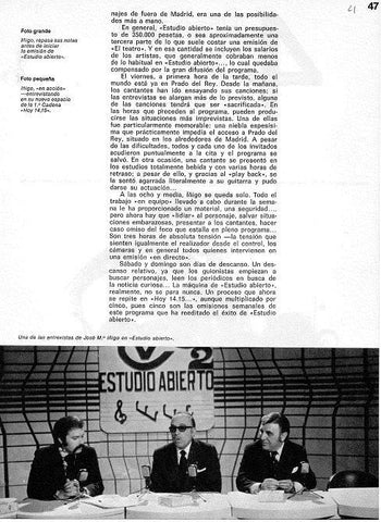 LAMINA 4836:  Jose Maria Iñigo en Estudio Abierto