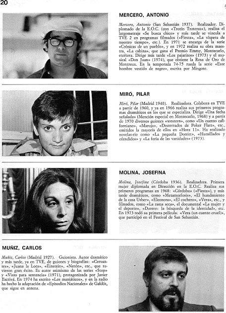 LAMINA 4872: Antonio Mercero Pilar MiroJosefina Molina Carlos Muñiz